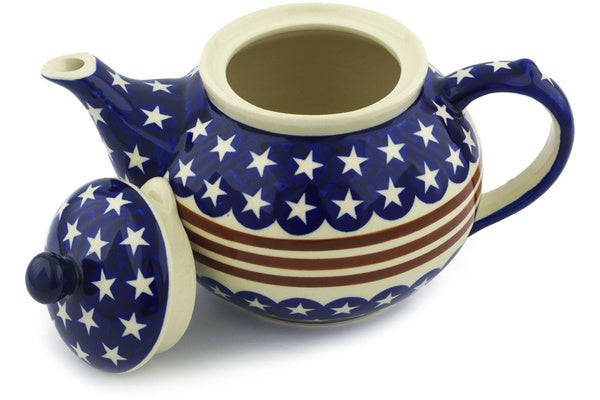 6 cup Tea Pot - Stars & Stripes | Polish Pottery House