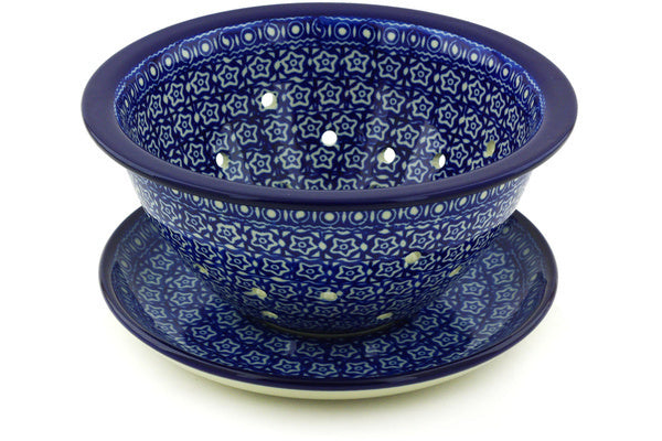8" Colander with Plate - 91X | Polish Pottery House