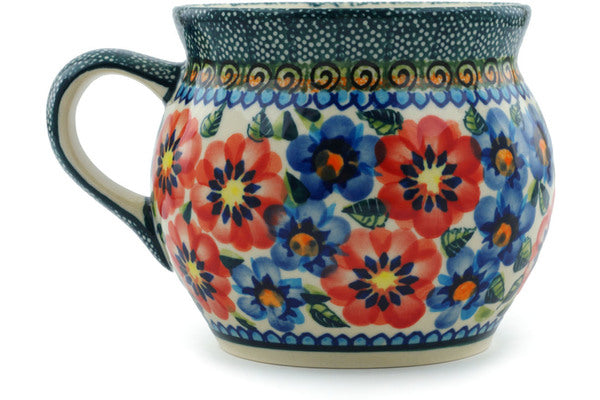 15 oz Bubble Mug - Cottage Garden | Polish Pottery House