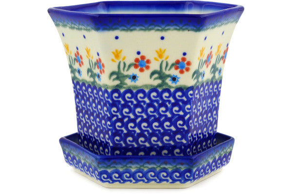 4" Flower Pot - D19 | Polish Pottery House