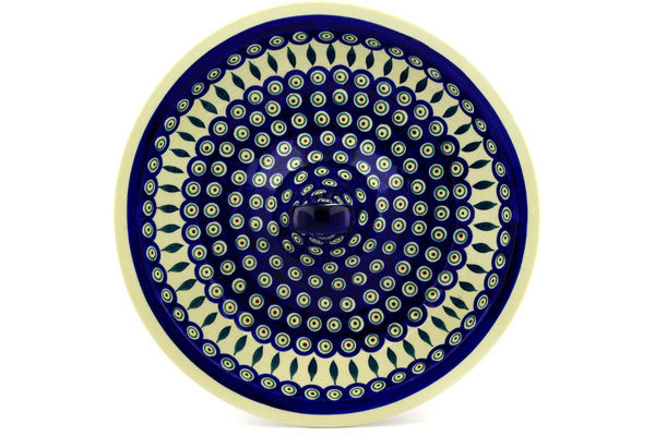 7 cup Serving Bowl with Handle - Peacock | Polish Pottery House