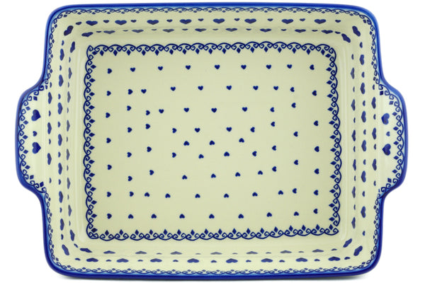 11" x 15" Rectangular Baker with Handles - P8966A | Polish Pottery House