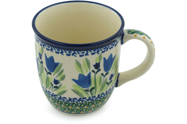 12 oz Mug - Blue Tulips | Polish Pottery House