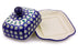 8" Butter Dish - Blue Peacock | Polish Pottery House