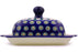 8" Butter Dish - Blue Peacock | Polish Pottery House