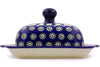 8" Butter Dish - Blue Peacock | Polish Pottery House
