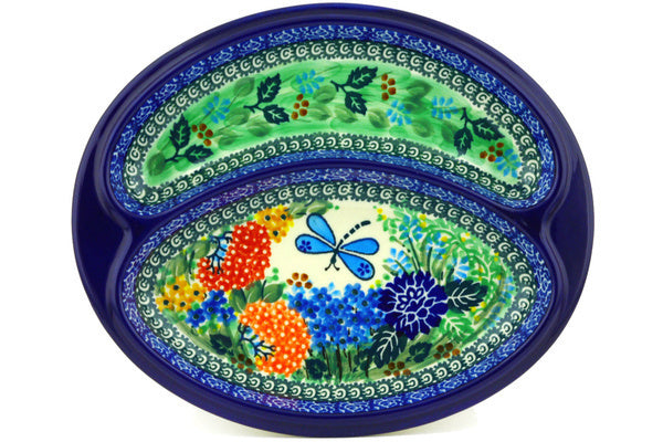 10" Divided Dish - Whimsical | Polish Pottery House
