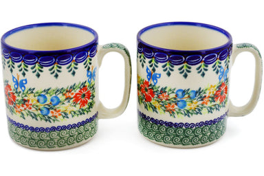 Set of 2 Mugs 11 oz - Butterfly Dance | Polish Pottery House