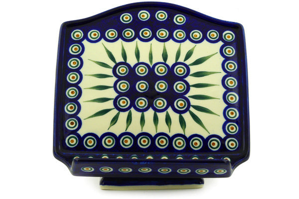 9" Book Stand - Blue Peacock | Polish Pottery House
