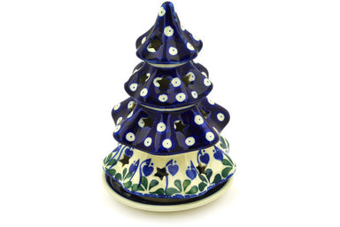 7" Christmas Tree Candle Holder - 377O | Polish Pottery House