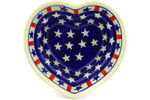 17 oz Heart Bowl - Americana | Polish Pottery House