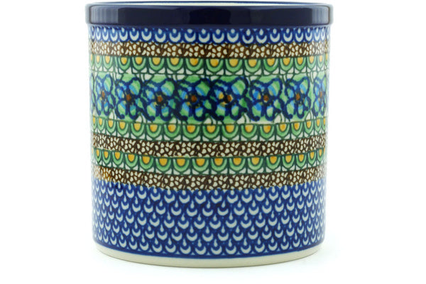6" Utensil Jar - Moonlight Blossom | Polish Pottery House