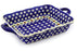 8" x 12" Rectangular Baker with Handles - Old Poland | Polish Pottery House