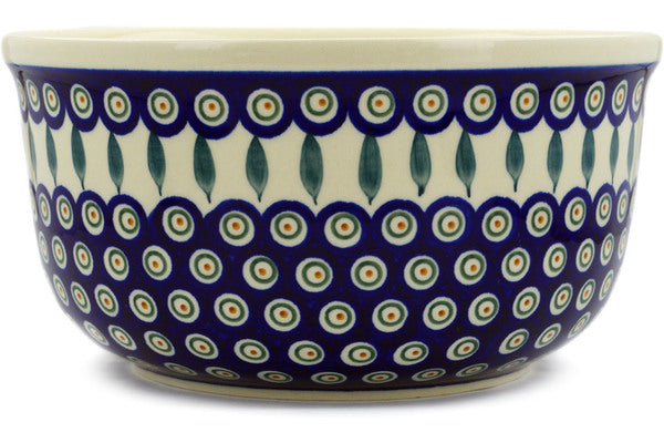 24 cup Serving Bowl - Peacock | Polish Pottery House