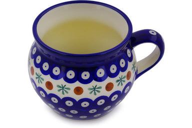 15 oz Bubble Mug - Blue Old Poland | Polish Pottery House