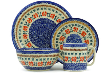 Place Setting - Scarlet Spin | Polish Pottery House
