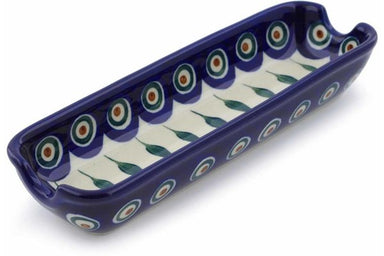 8" Corn Tray - Blue Peacock | Polish Pottery House