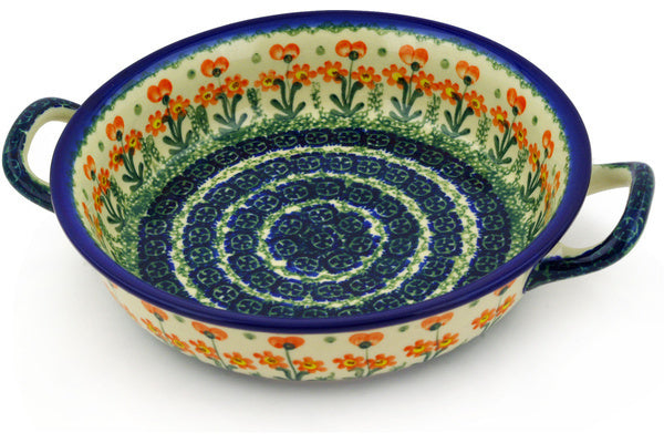 8" Round Baker with Handles - 560X | Polish Pottery House