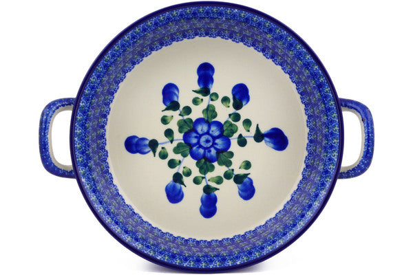 8" Round Baker with Handles - Heritage | Polish Pottery House