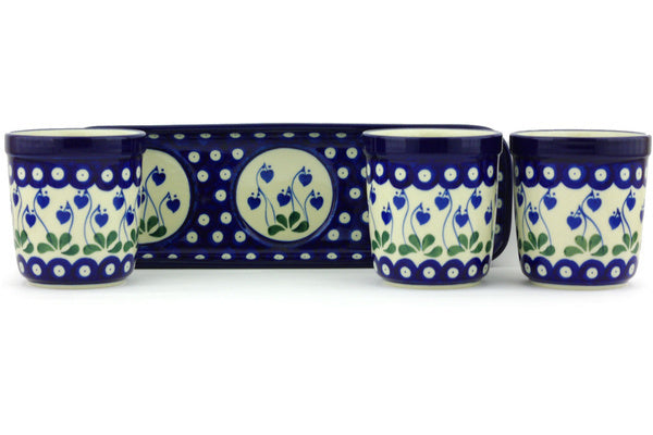  Set of 3 Flower Pots - Blue Bell | Polish Pottery House