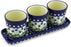  Set of 3 Flower Pots - Blue Bell | Polish Pottery House