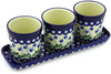  Set of 3 Flower Pots - Blue Bell | Polish Pottery House