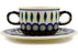 12 oz Soup Cup with Saucer - Peacock | Polish Pottery House