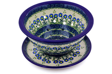 8" Colander with Plate - 614X | Polish Pottery House