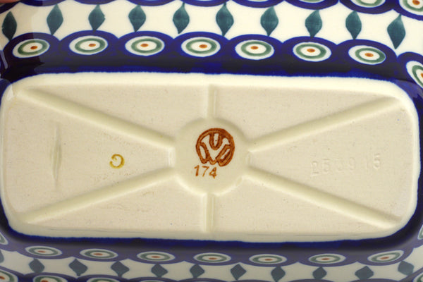 8" Rectangular Baker - Peacock | Polish Pottery House