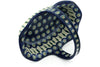 8" Basket with Handle - Blue Peacock | Polish Pottery House