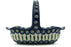 8" Basket with Handle - Blue Peacock | Polish Pottery House