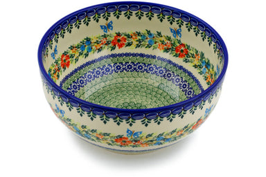 12 cup Serving Bowl - Butterfly Dance | Polish Pottery House