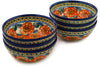16 oz Set of 6 Bowls - Coral Blossom | Polish Pottery House