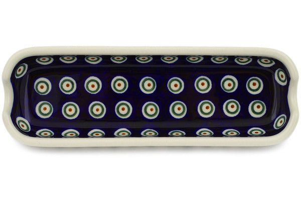 9" Corn Tray - Peacock | Polish Pottery House