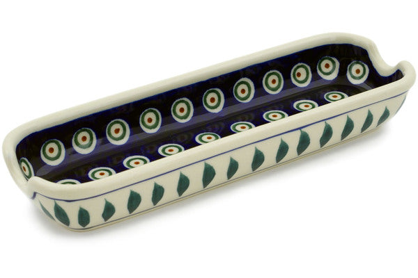 9" Corn Tray - Peacock | Polish Pottery House
