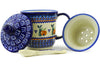 12 oz Brewing Mug with Spoon - DU71 | Polish Pottery House