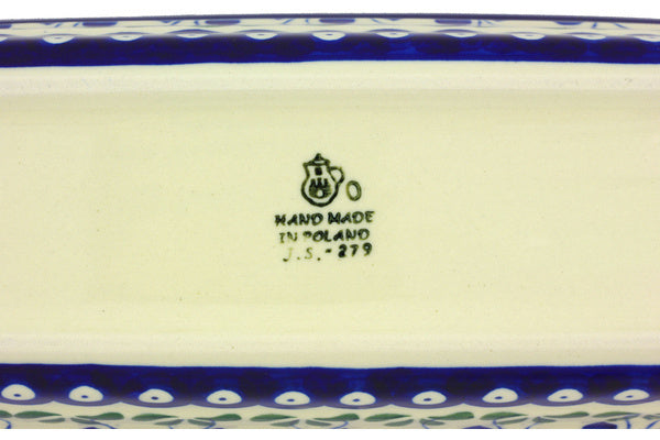 5" x 12" Rectangular Baker - Blue Bell | Polish Pottery House