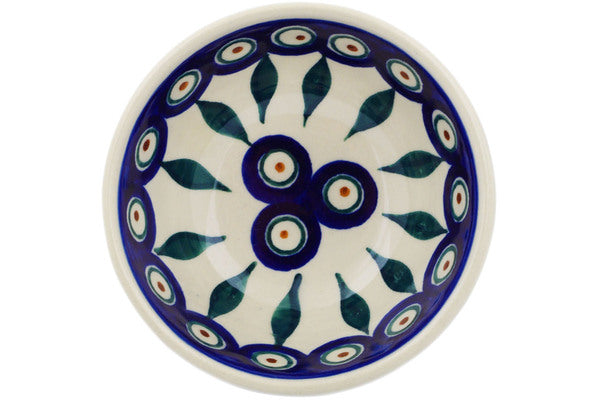 5 oz Condiment Bowl - Peacock | Polish Pottery House