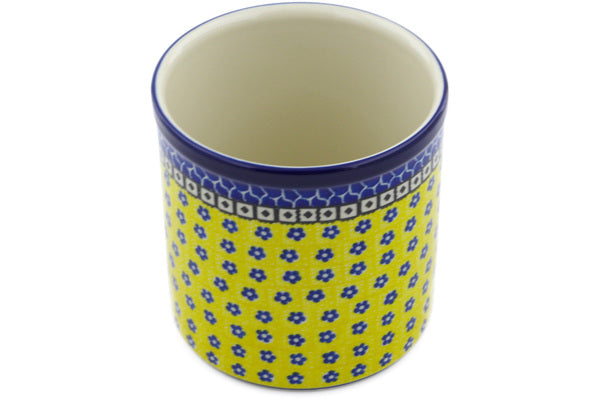 6" Utensil Jar - Blue Sunshine | Polish Pottery House