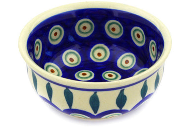 6 oz Condiment Bowl - Peacock | Polish Pottery House