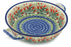 8" Round Baker with Handles - Crimson Bells | Polish Pottery House