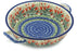 8" Round Baker with Handles - Crimson Bells | Polish Pottery House
