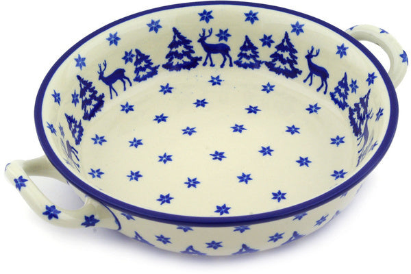 8" Round Baker with Handles - 1931X | Polish Pottery House