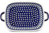 11" x 18" Rectangular Baker with Handles - Peacock | Polish Pottery House