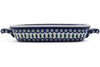 11" x 18" Rectangular Baker with Handles - Peacock | Polish Pottery House