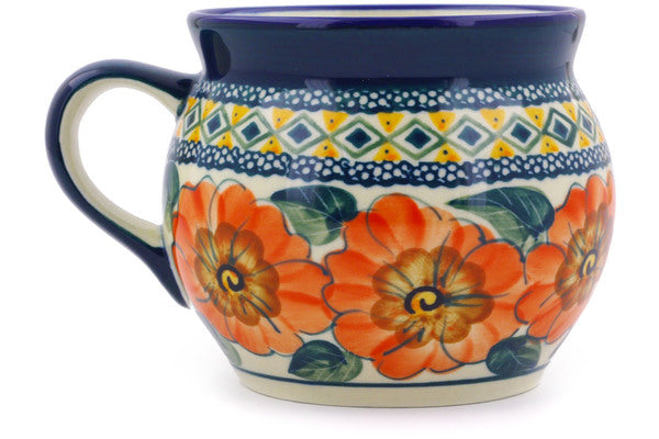 15 oz Bubble Mug - Coral Blossom | Polish Pottery House