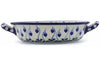 8" Round Baker with Handles - Blue Bell | Polish Pottery House