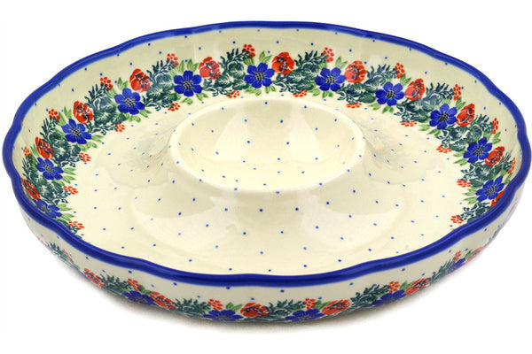12" Chip and Dip Platter - 1535X | Polish Pottery House