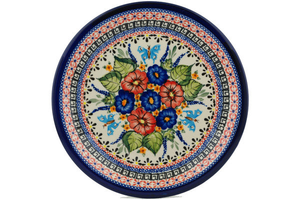 9" Luncheon Plate - Butterfly Garden | Polish Pottery House