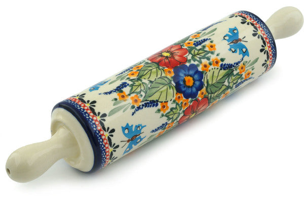 13" Rolling Pin - Butterfly Garden | Polish Pottery House